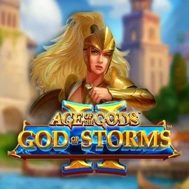 Official Slots logo: Age Of The Gods: God Of Storms 2 by Playtech at Crown Pokies Casino