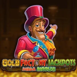 Jackpots logo of Gold Factory Jackpots Mega Moolah from Aurum Signature Studios at Crown Pokies Casino