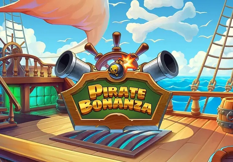 Pirate Bonanza Slot online game logo by Backseat Gaming on crown-pokies.bet