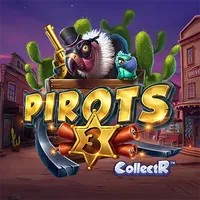 Slots logo of Pirots 3 from ELK Studios at Crown Pokies Casino