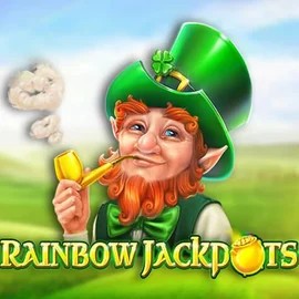 Rainbow Jackpots logo by Red Tiger Gaming at Crown Pokies Casino