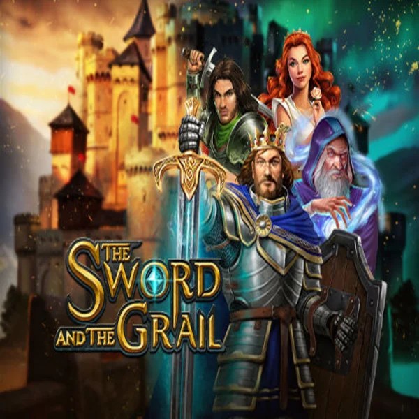 The Sword and the Grail slot logo by Play'n GO at Crown Pokies Casino